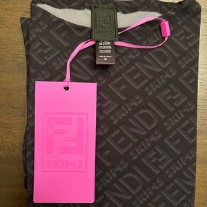 BRAND NEW WITH TAGS AND BOX FENDI X SKIMS Black long sleeve Bodysuit size M